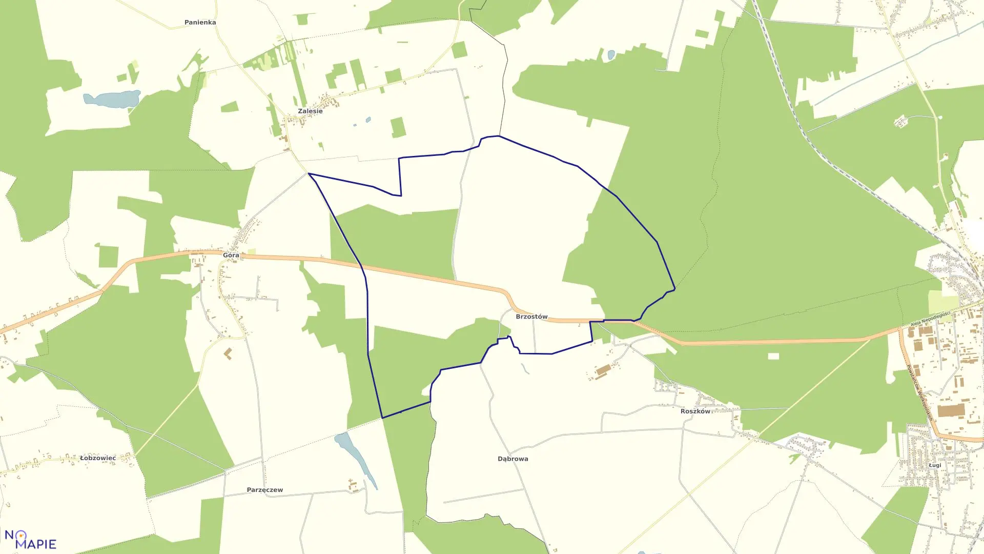 Mapa obrębu BRZOSTÓW w gminie Jaraczewo